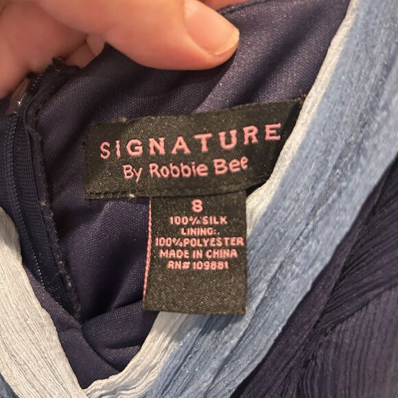 Robbie Bee Size 8 Y2K Fairy Whimsigoth Blue Silk Chiffon Dress Princess Waist - Picture 8 of 8